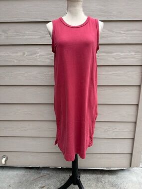 American Giant 100% Cotton Sleeveless Pink Shirt Dress Women's Sz Small (C25)